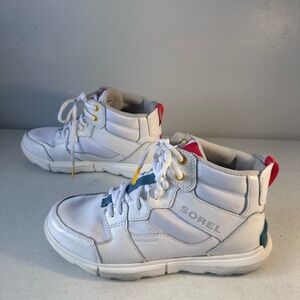 Sorel Explorer II Womens Sz 8 White Waterproof Sneakers Mid Top Lace Up Shoes